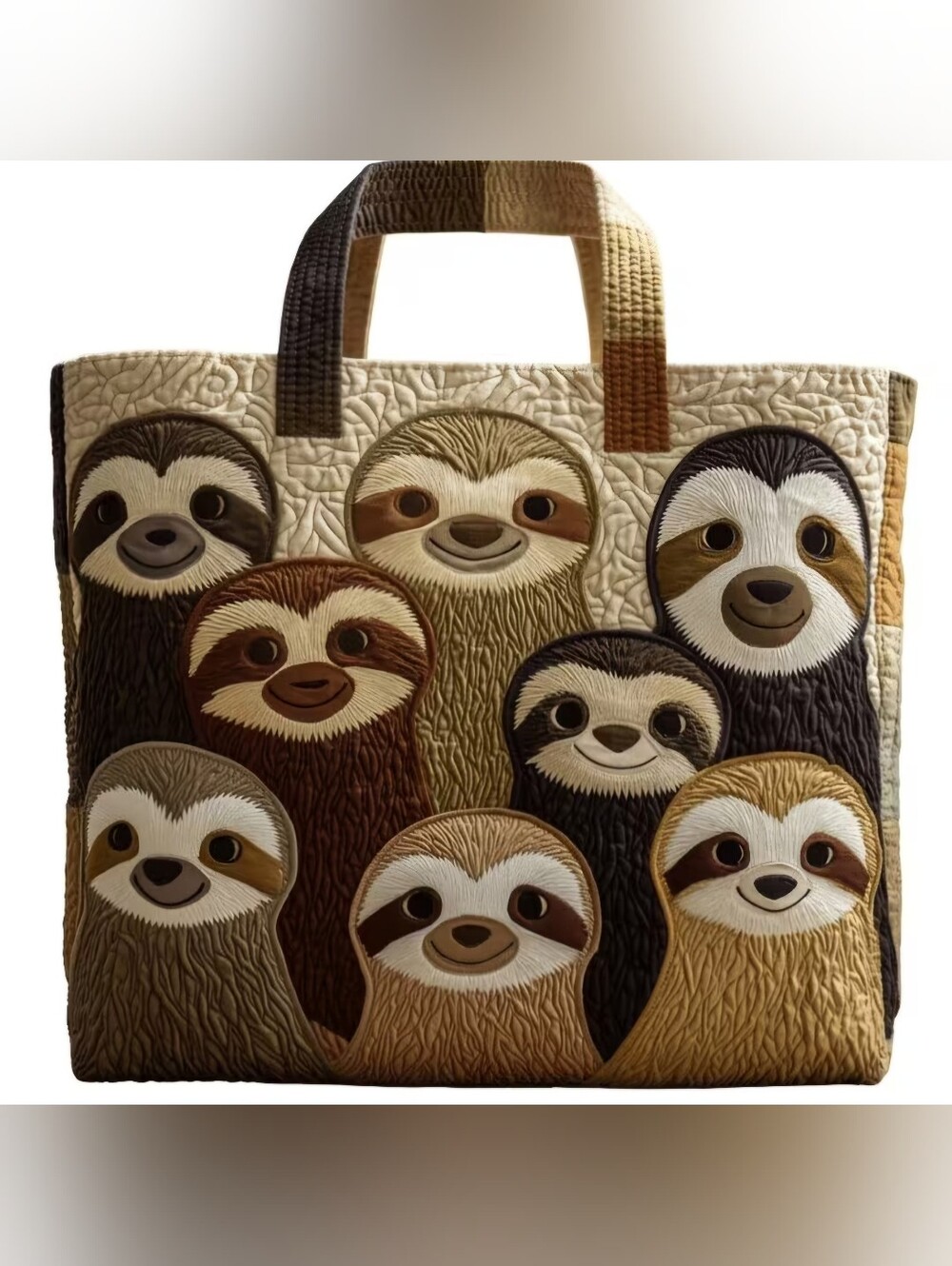 Quilted Sloth Tote Bag
